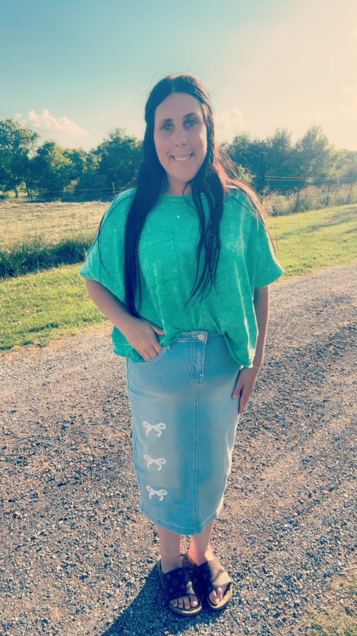 Summer denim skirt