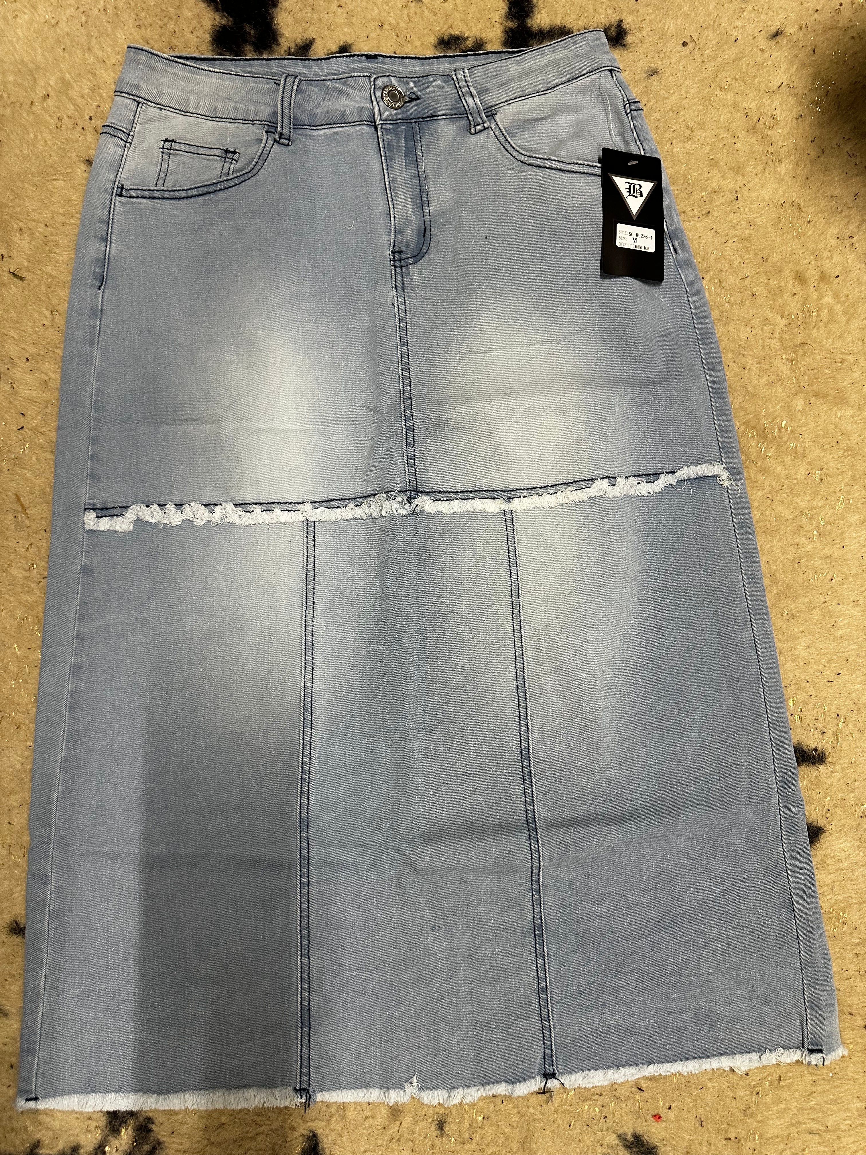 Midi denim skirt